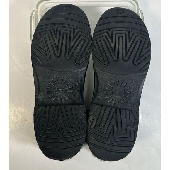 UGG Womens Black Suede Combat Boots Shearling Cuff Size 10 Quincy - Picture 11 of 15